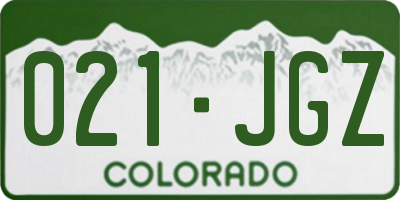 CO license plate 021JGZ