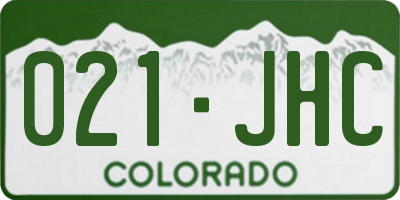 CO license plate 021JHC