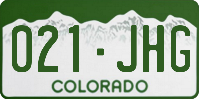 CO license plate 021JHG
