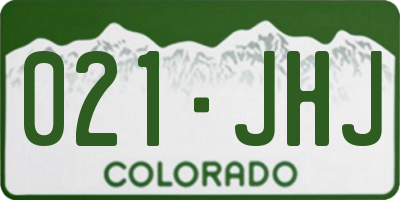 CO license plate 021JHJ