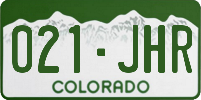 CO license plate 021JHR