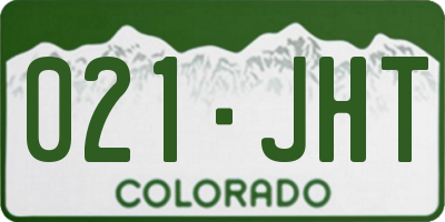 CO license plate 021JHT