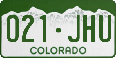 CO license plate 021JHU