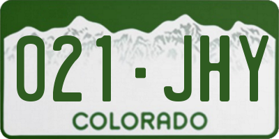 CO license plate 021JHY