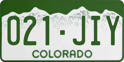 CO license plate 021JIY