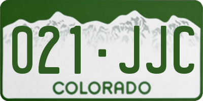 CO license plate 021JJC