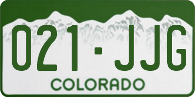 CO license plate 021JJG