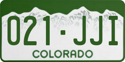 CO license plate 021JJI