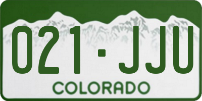 CO license plate 021JJU