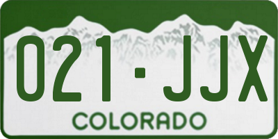 CO license plate 021JJX