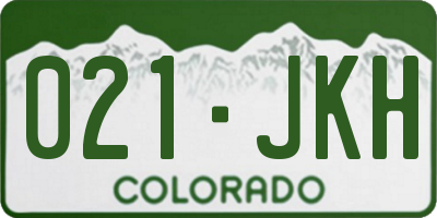 CO license plate 021JKH
