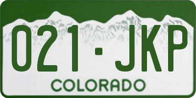 CO license plate 021JKP