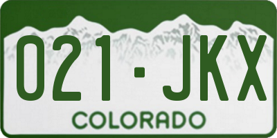 CO license plate 021JKX