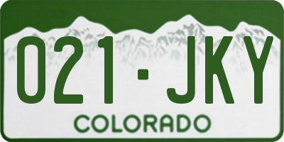 CO license plate 021JKY