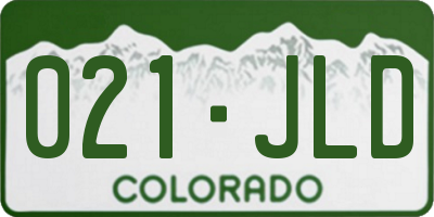 CO license plate 021JLD