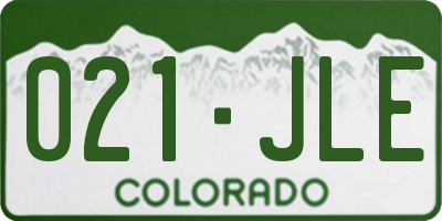 CO license plate 021JLE