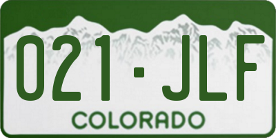 CO license plate 021JLF