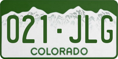 CO license plate 021JLG