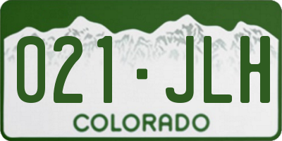 CO license plate 021JLH