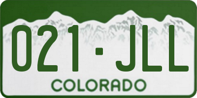 CO license plate 021JLL