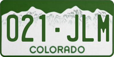 CO license plate 021JLM