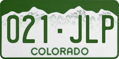 CO license plate 021JLP