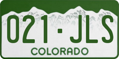 CO license plate 021JLS