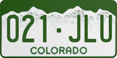 CO license plate 021JLU