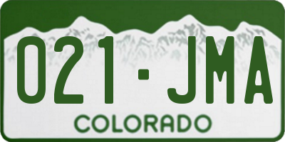 CO license plate 021JMA