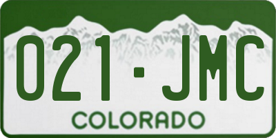CO license plate 021JMC