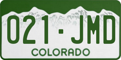 CO license plate 021JMD