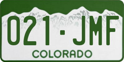 CO license plate 021JMF