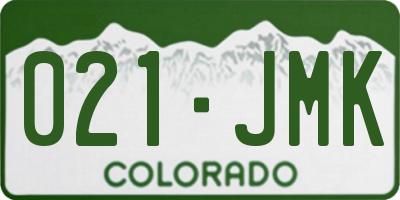 CO license plate 021JMK