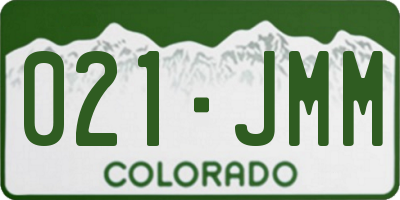 CO license plate 021JMM