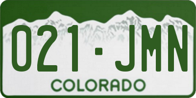 CO license plate 021JMN