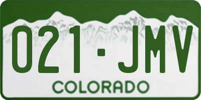 CO license plate 021JMV