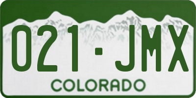 CO license plate 021JMX