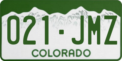 CO license plate 021JMZ