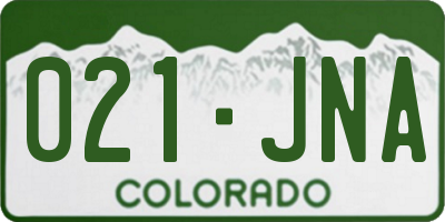 CO license plate 021JNA