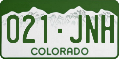 CO license plate 021JNH
