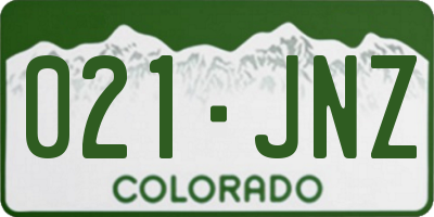 CO license plate 021JNZ