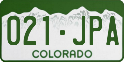 CO license plate 021JPA