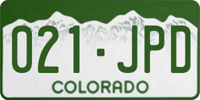 CO license plate 021JPD