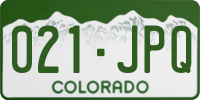 CO license plate 021JPQ