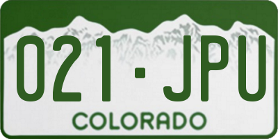 CO license plate 021JPU
