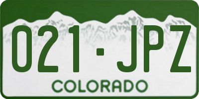 CO license plate 021JPZ