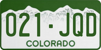 CO license plate 021JQD