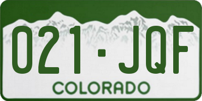 CO license plate 021JQF