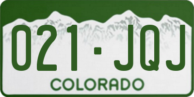 CO license plate 021JQJ