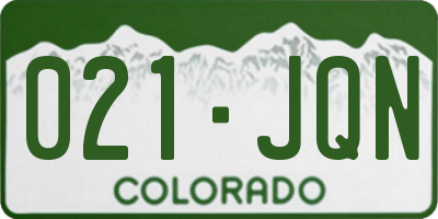 CO license plate 021JQN